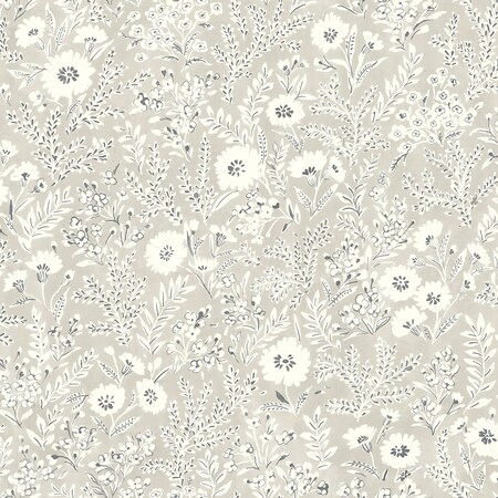 Manhattan Comfort Greeley Agathon Taupe Floral 33 ft L X 205 in W Wallpaper BR4072-70049